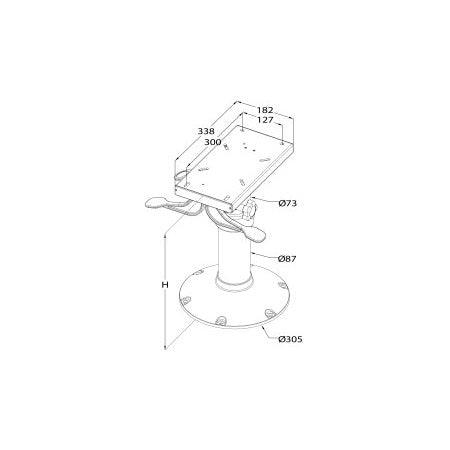 Dimensions du Pied gaz siège Pilote 35–61 cm