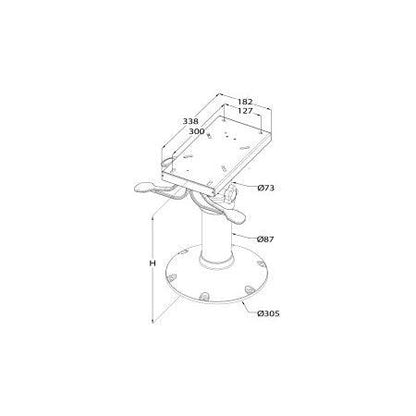 Dimensions du Pied gaz siège Pilote 35–61 cm
