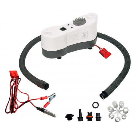 Pompe électrique automatique douze volts pour bateau pneumatique et paddle gonflable.
