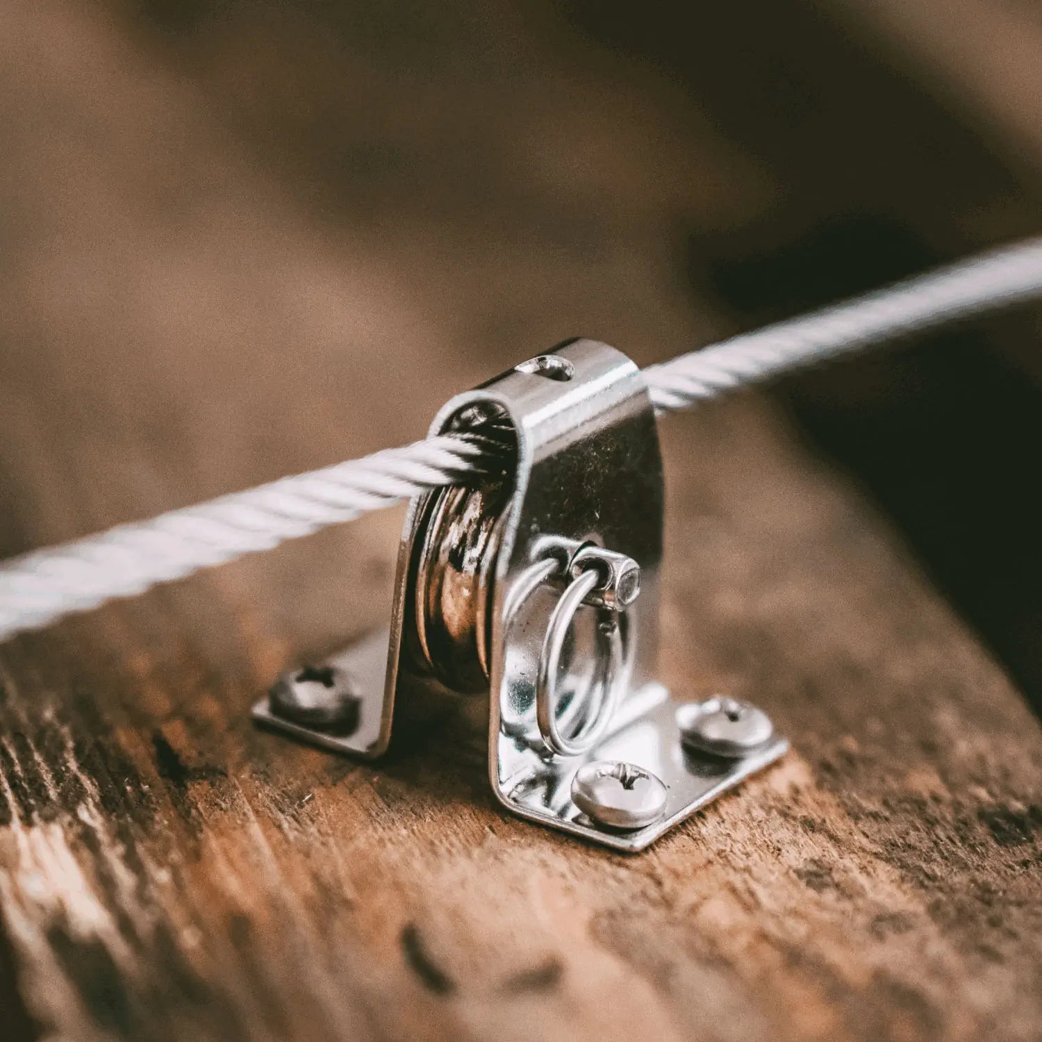 Poulie de renvoi simple verticale inox laiton voilier