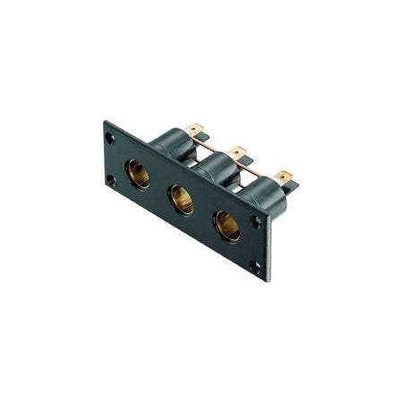 Prise encastrable triple 6-24V 16A universelle.