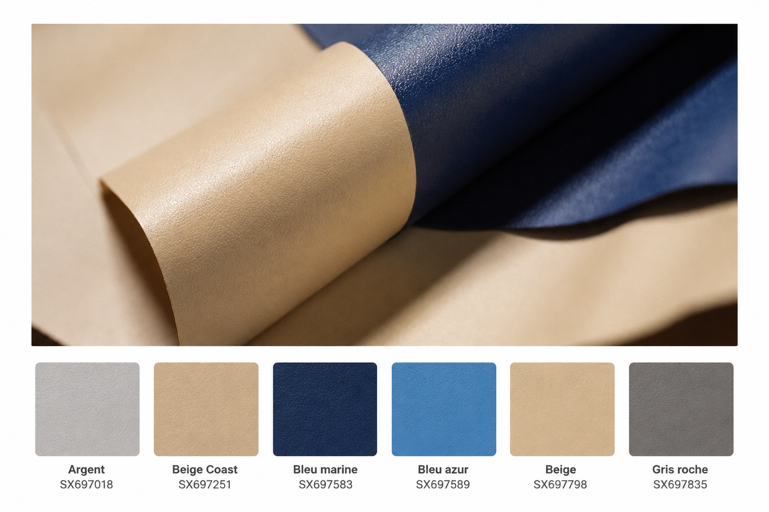 Tissu PVC Covermaster 697 polyester enduit une face nautique.