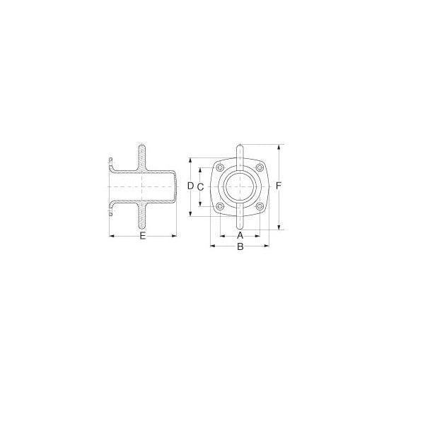 Bollard croix inox AISI 316 marina barre extra-longue SM9270.