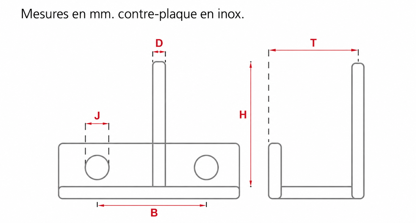 dimensiosn de l'Aiguillot Inox INVERSE 10mm - Open 5.00
