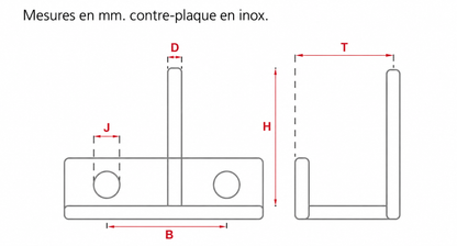dimensiosn de l'Aiguillot Inox INVERSE 10mm - Open 5.00