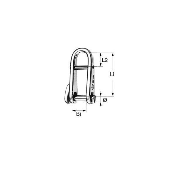 Manille rapide à barrette Wichard en inox AISI 316L – Key Pin Shackle with barrette