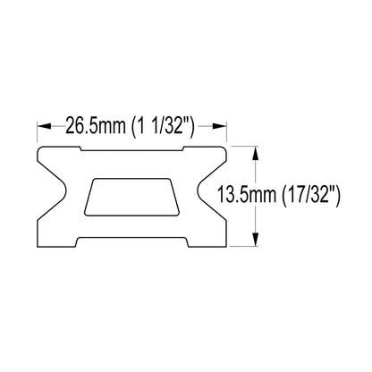 Rail 26 mm noir Ronstan – RC1260-1.0