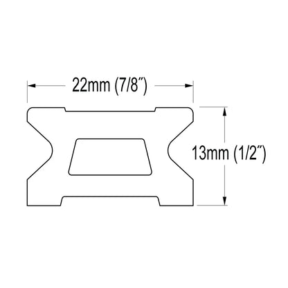 Ronstan Rail aluminium eloxe noir – RC1220-1.0 – Series 22 Ball Bearing Traveller Track, 1m rc1220-1.0