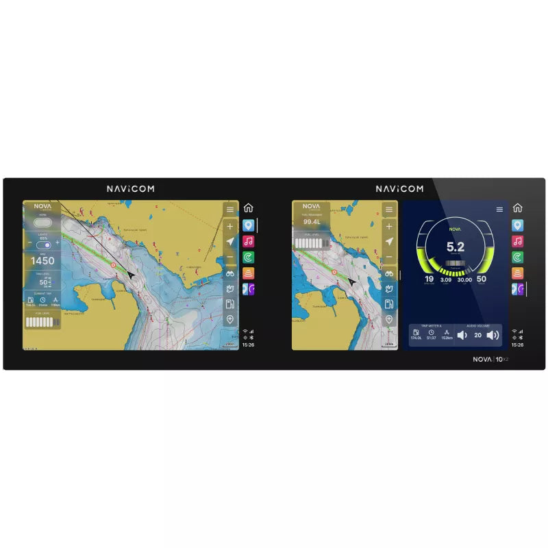 Double écran multifonction bateau tactile 10 pouces