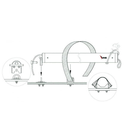 Bout-dehors aluminium anodisé noir voilier 20-40 pieds