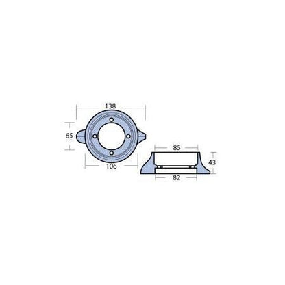 Anode Moteur Volvo Penta Collar Saildrive 110 Zinc - Magnésium