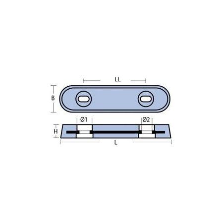 Anode de coque L 150 - 250 -350 mm Zinc - Magnésium - Alu