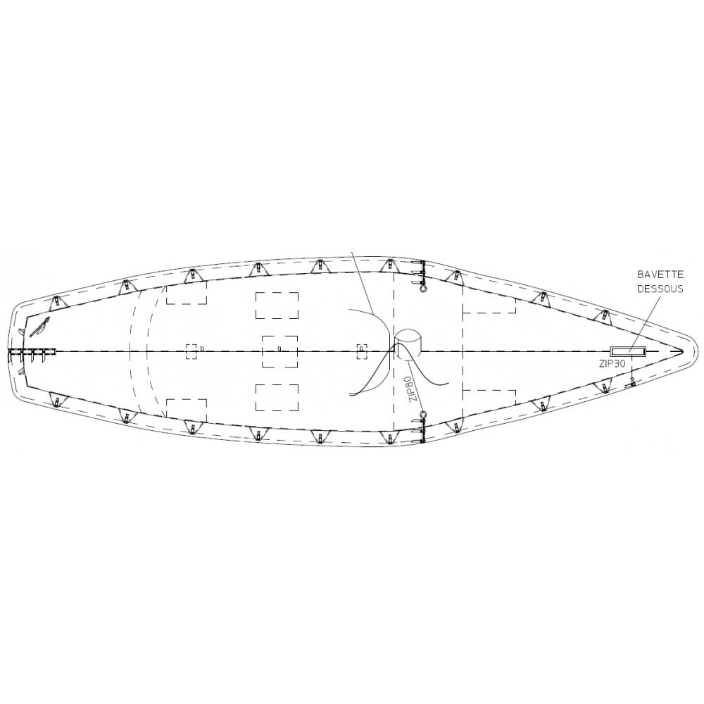 Taud dessus Soling polyester ripstop protection bateau Soling