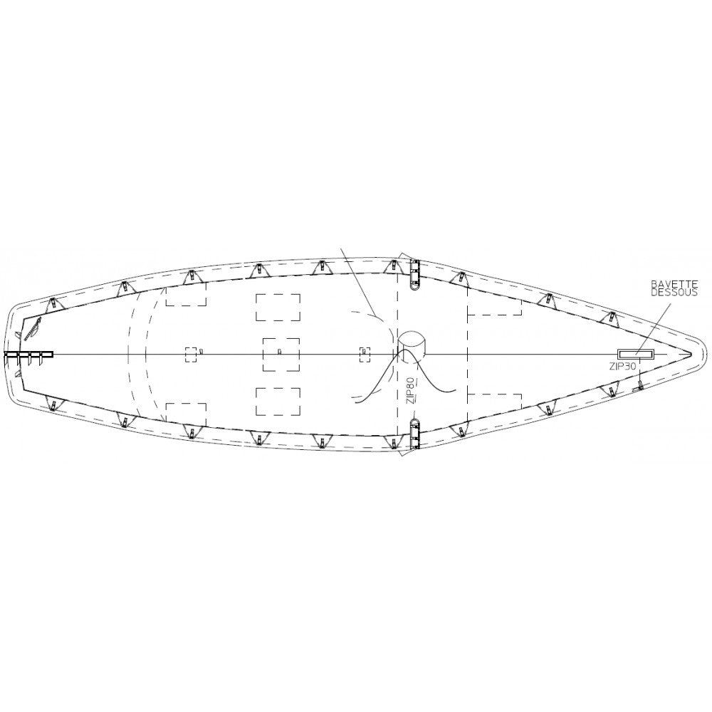 Taud dessus Soling polyester ripstop protection bateau Soling
