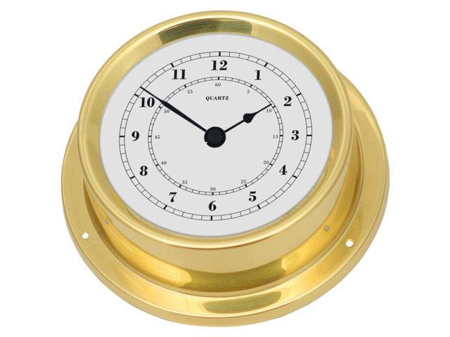Horloge Talamex laiton poli 125 mm décoration marine.